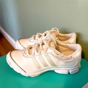 Very good condition Adidas big girls white CHEER shoes size 4